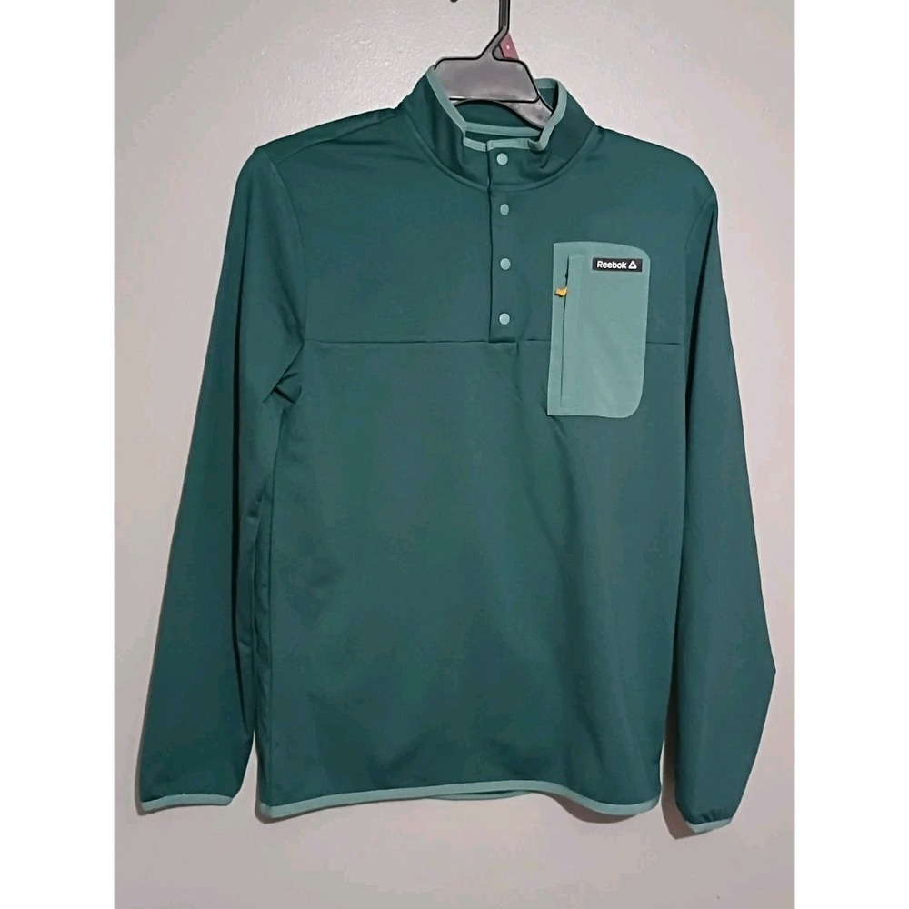 Reebok Men's Freedom Mock Neck Snap Pullover‎ Sea Moss Small